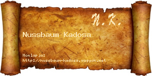 Nussbaum Kadosa névjegykártya