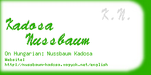kadosa nussbaum business card